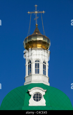 Rooftop of the main entrance (Red Tower) of the Trinity Lavra of St. Sergius in Sergiev Posad, Russia Stock Photo