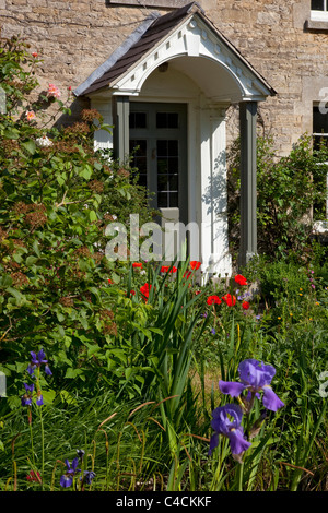 Porch and doorway of old english farmhouse,england Stock Photo
