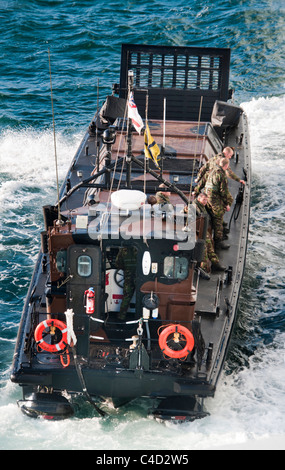 A landing craft from the assault ship HMS Bulwark Stock Photo