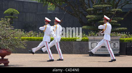 The Hồ Chí Minh Mausoleum, Hanoi, Vietnam. Changing of the guards. Stock Photo