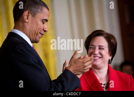 President Barack Obama and Supreme Court Justice Elena Kagan. Stock Photo