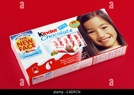 Pack of 16 Kinder mini treats chocolate covered bars Stock Photo