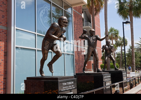 University of Florida Heisman Trophy Football winners statues Stock Photo