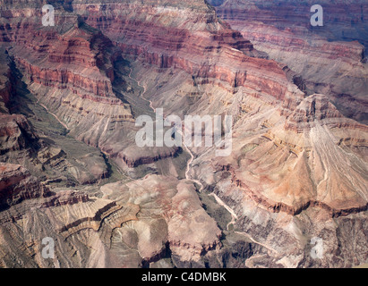 aerial view grand canyon arizona usa showing strata and geology and colors in rock layers Stock Photo