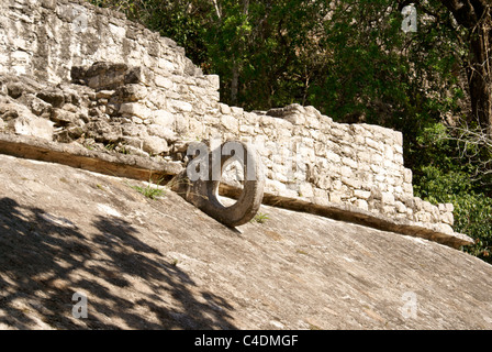 Mayan ball court ring in the Cobá Group at the ruins of Cobá, Quintana Roo, Mexico Stock Photo