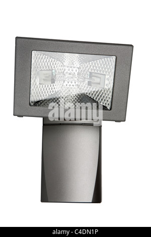 A remotely radio activated security floodlight, switching on when a passive infra red PIR detector senses movement. Stock Photo