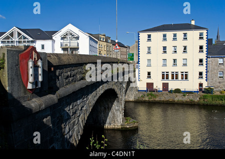 Bridge with Water Gate motif over River Erne, Lough Erne, Enniskillen, County Fermanagh, Northern Ireland Stock Photo