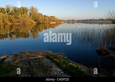 Slipway, Crom Estate in Autumn, Upper Lough Erne, County Fermanagh, Northern Ireland Stock Photo