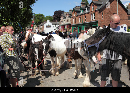 Horse dealers at the Appleby Horse Fair, Appleby-In-Westmorland, Cumbria, England, U.K. Stock Photo