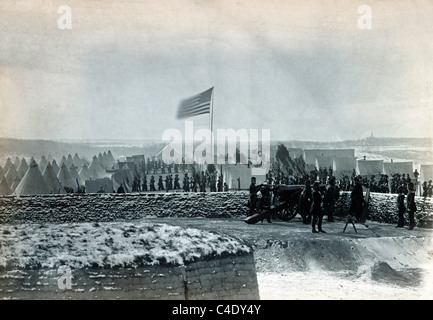 Union soldiers in an artillery bunker at Fort Richardson, Arlington ...