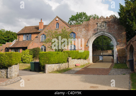 Garrison Gate, entrance to the old Basing House ruins, Old Basing, Basingstoke Stock Photo