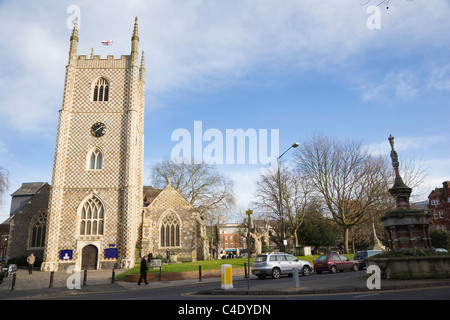 Reading Minster, Minster Church of St Mary the Virgin from Butts, Reading, Berkshire, UK Stock Photo