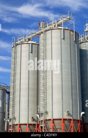 View of modern grain silos Stock Photo