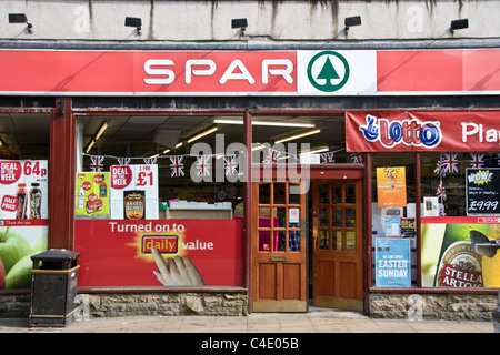 Spar convenience store, Hebden Bridge, West Yorkshire, England, UK Stock Photo