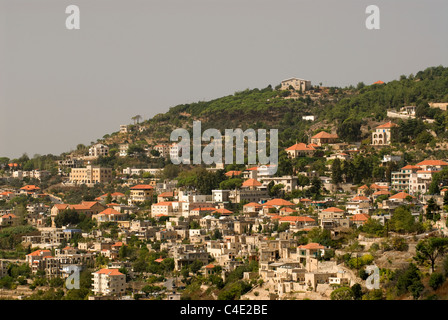 View of Deir al-Qamar,  Chouf Mountains, Lebanon. Stock Photo