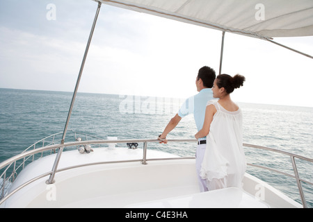 Couple Relaxing on a Yacht Stock Photo