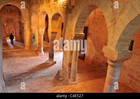 Spain, La Rioja: Arcs of the mozarabian epoche in the Monastery of Suso Stock Photo