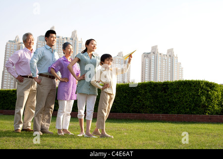 Family at the Park Together Stock Photo