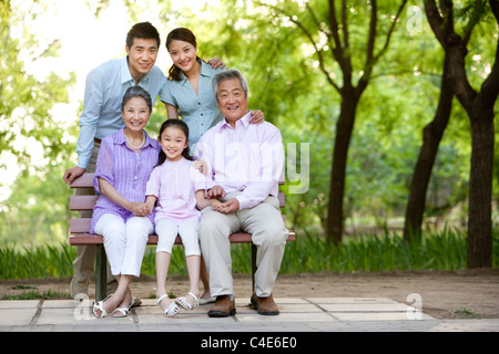 Family Portrait at the Park Stock Photo