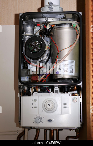 Domestic gas combination boiler Stock Photo