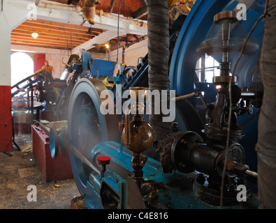 Machinery in a working sugar cane factory, Madeira. Stock Photo