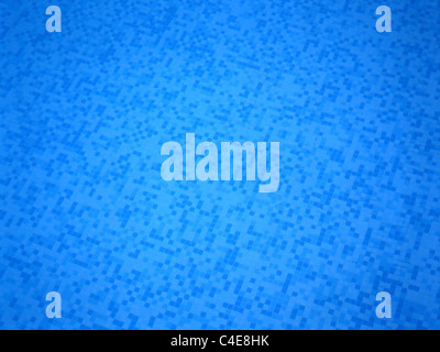 Detailed top view of a bottom of an outdoor swimming pool showing a pattern of blue ceramics tiles, Italy, Europe Stock Photo