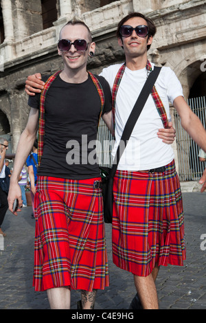 Revellers at Rome Gay Pride march, Rome, Italy. 11/6/2011 Stock Photo