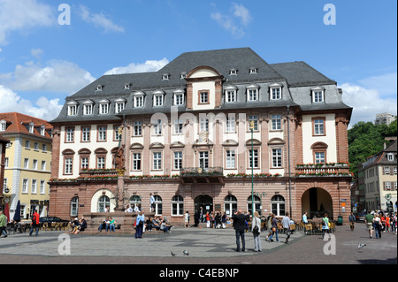 The Rathaus and Marktplatz Heidelberg Baden-Württemberg Germany Deutschland Stock Photo