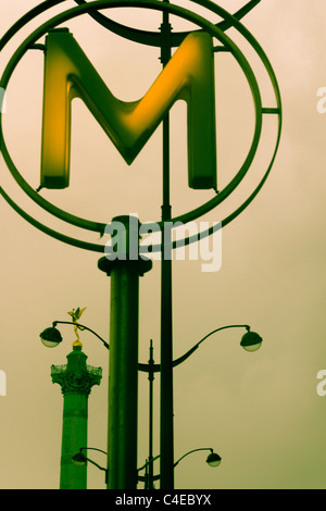 Paris Metro sign Stock Photo