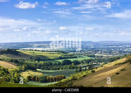 English countryside view of rolling hills in the english countryside, Dorset, England, UK Stock Photo