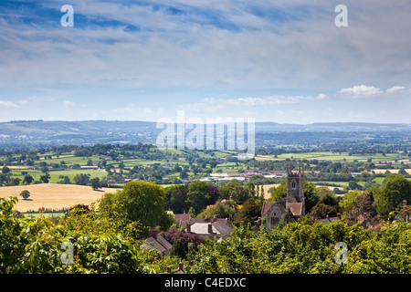 Dorset, UK, landscape - St James Church in Shaftesbury, England, UK overlooking the beautiful rolling English countryside Stock Photo