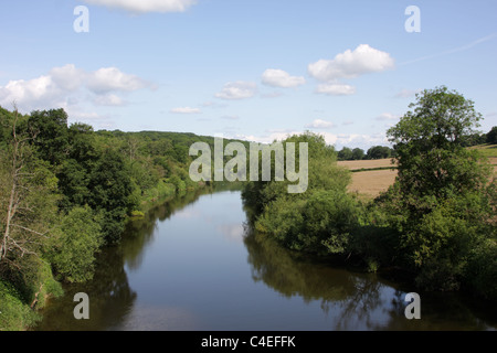 The river Severn taken from the footbridge at the Severn valley country park, Shropshire, England, UK. Stock Photo