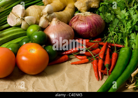 Ingredients commonly used for asian styled cooking Stock Photo