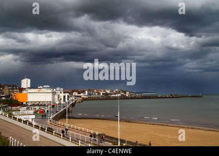Bridlington south front with heavy cloud. Stock Photo