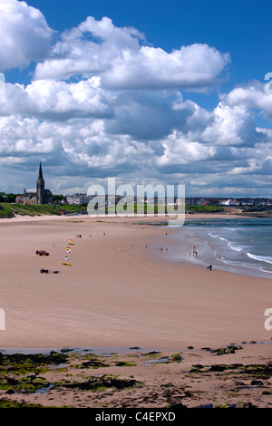 Longsands Beach at Tynemouth on a summer's day, Tynemouth, Tyne and Wear Stock Photo