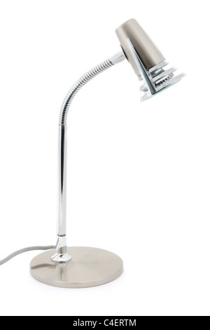 Silver halogen desk lamp isolated on white Stock Photo