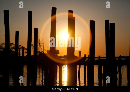 docks in greenport new york Stock Photo