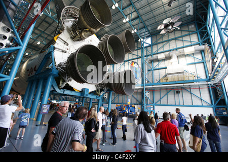 Werner von Braun's Saturn 5 Moon rocket on display the Kennedy Space Center Stock Photo