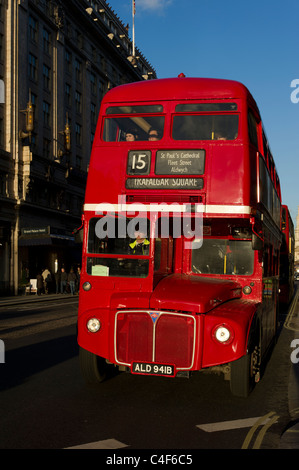Number 15 red double decker London Bus Stock Photo - Alamy