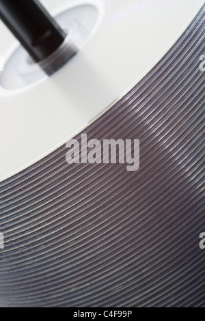Stack of Blank DVDs Closeup Stock Photo