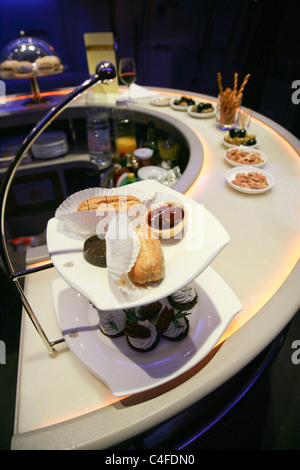 Emirates airline A380 business class first class Stock Photo