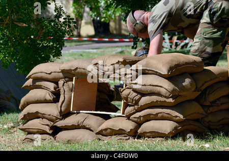 Show of French forces paratroopers in La Reunion Stock Photo