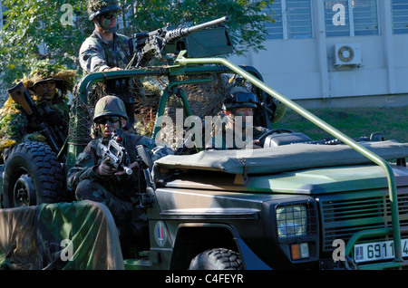 Show of French forces paratroopers in La Reunion Stock Photo