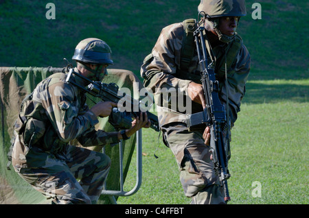 Show of French forces paratroopers in La Reunion Stock Photo