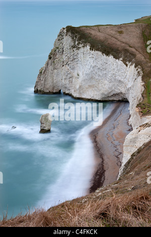 Bats Head and Butter Rock near Durdle Door on the Jurassic Coast, Dorset, England. Winter (January) 2011. Stock Photo