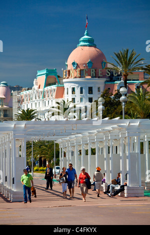 France, Alpes Maritimes (06), Promenade des Anglais and Negresco Hotel Stock Photo
