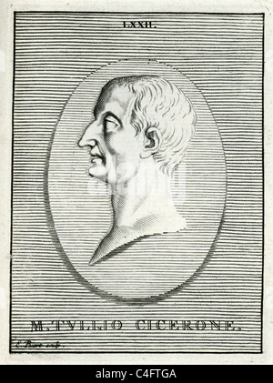 Classical portrait of Marcus Tullius Cicero 106 BC to 43 BC a Roman philosopher, statesman, lawyer, political theorist Stock Photo