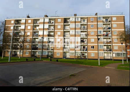 Block of council flats, Hackney, London, UK Stock Photo