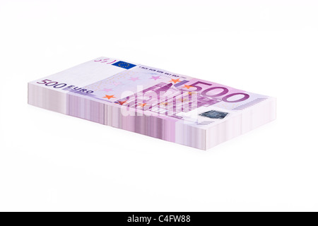 A Stack of 500 Euro Banknotes Stock Photo