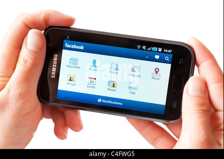 Facebook on a Samsung Android smartphone, UK Stock Photo